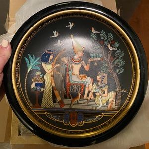Vintage Decorative Egyptian plate - “Banquet in the Royal Gardens”